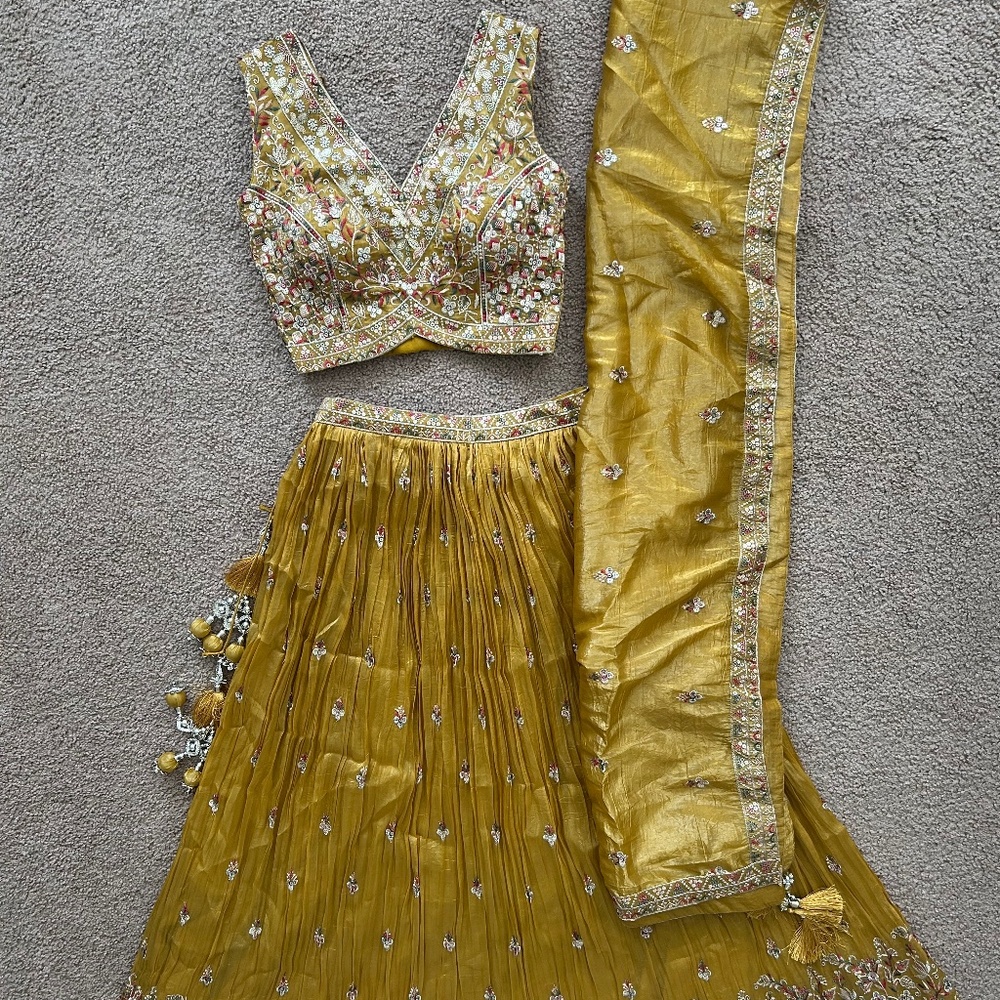 Gold Indian Lehenga and Choli